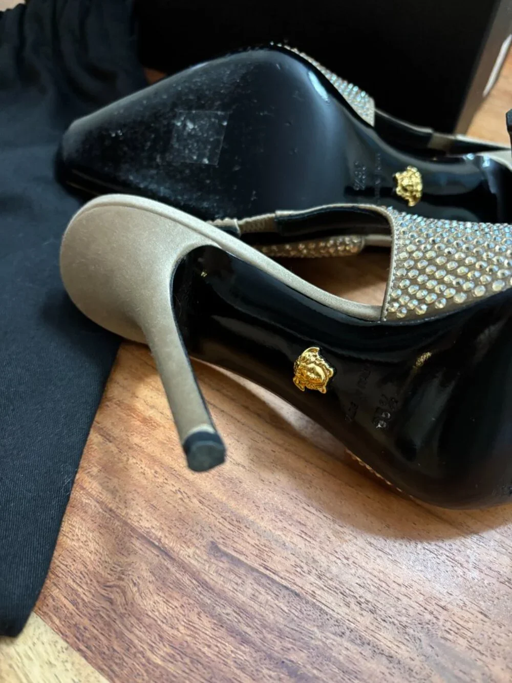 Versace Gold Sparkely Heels